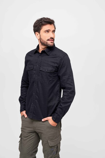 Brandit Flanellshirt сорочка, чорна
