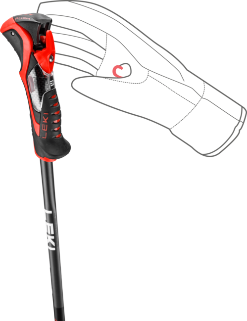LEKI Airfoil 3D лижні палиці, темно-антрацитова-яскраво-червона-чорна