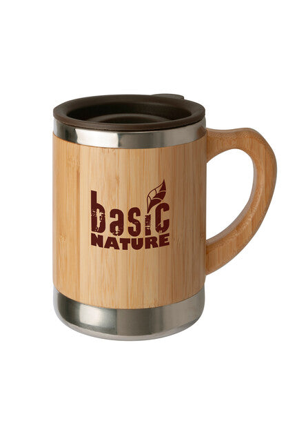 BasicNature Bamboo бамбуковий кухель зі нержавіючої сталі 0.3L