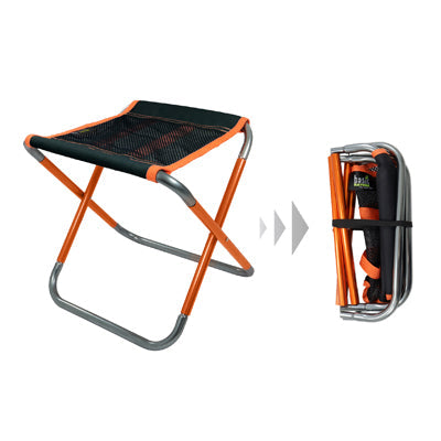 BasicNature Compact 2.0 складна табуретка, чорна / помаранчева