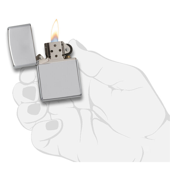 Zippo запальничка бензинова, high polish chrome