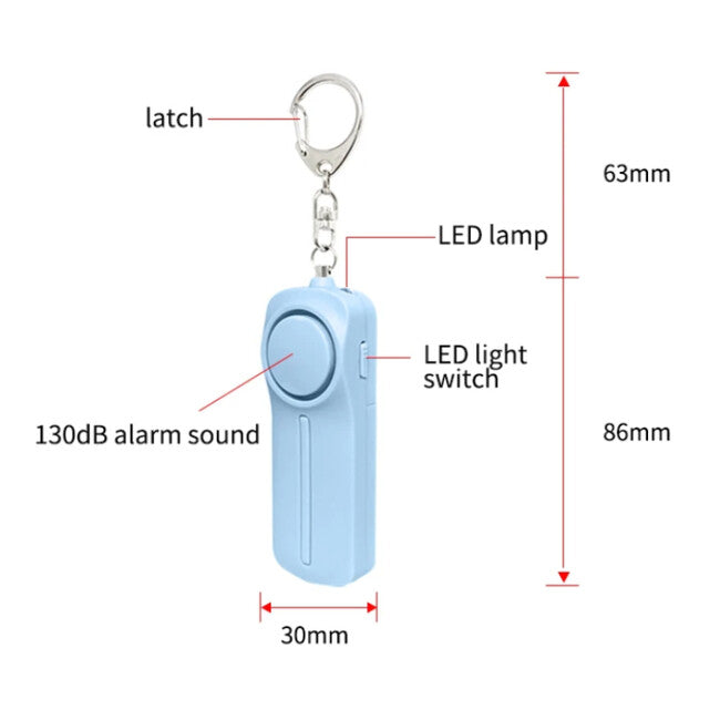 W&G SHIELD SOS персональна сирена з LED ліхтаром та видільною ланцюжком для дергання, жовта