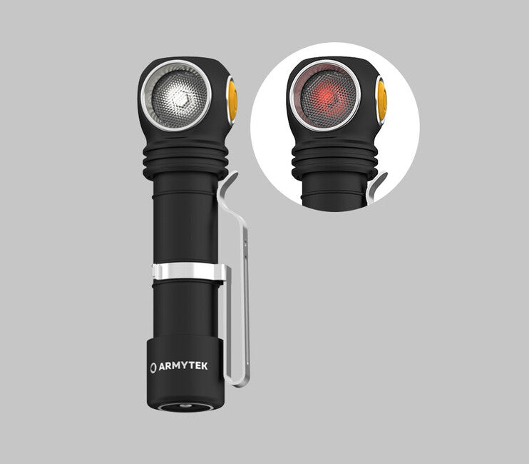 ArmyTek Wizard C2 WR налобний ліхтар LED з магнітним тримачем живлення від акумулятора 1100 лм 3 год 65 г, білий і червоний