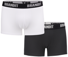 Brandit боксери з логотипом 2 шт., біло-чорні