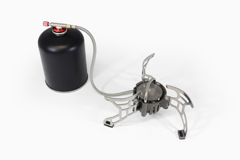 Origin Outdoors Rugged Multifuel компактна багатопаливова кемпінгова плита з паливною фляшою та набором інструментів