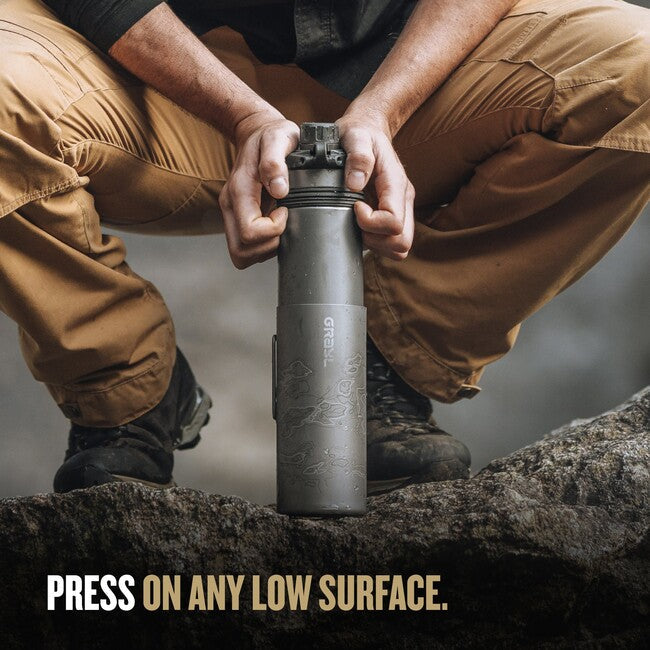 GRAYL GeoPress™ Titanium Purifier фільтраційна пляшка + Cook Lid, чорна скритна