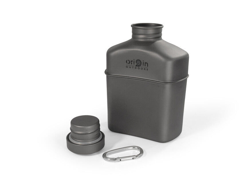 Origin Outdoors титанова фляга з карабіном і сумкою для перенесення 1 л Canteen