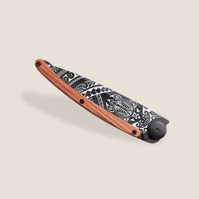 Deejo Black tattoo чорний складний ніж coralwood polynesian