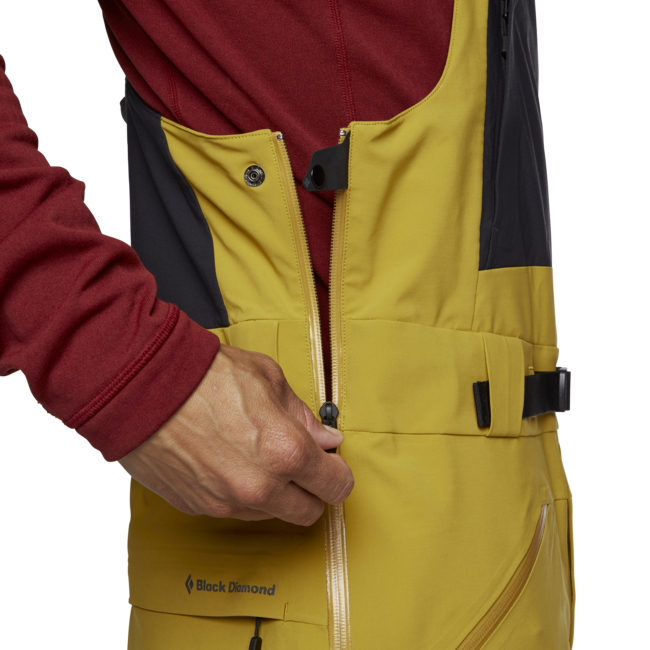 Black Diamond Recon Stretch Bibs штани чоловічі з тримачами, бурштиновий-чорний