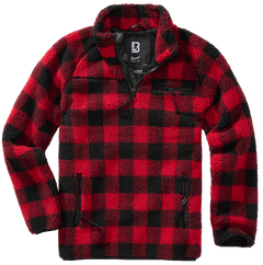 Brandit teddyfleece Troyer флісова куртка, червона/чорна