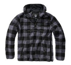 Brandit Teddyfleece Worker флісовий светшот, чорна/сіра