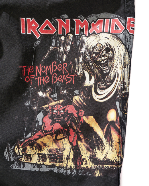 Brandit Iron Maiden The Number of The Beast краткі шорти Savage black edition, чорні