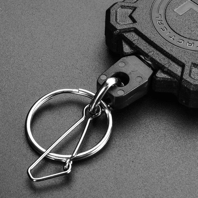 Leguon Keyhex карабін зі стальним тросом на ключі, чорний