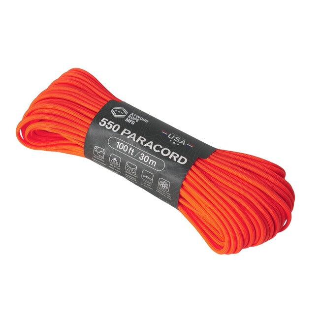 Paracord 550 (100 футів), неонова помаранчева