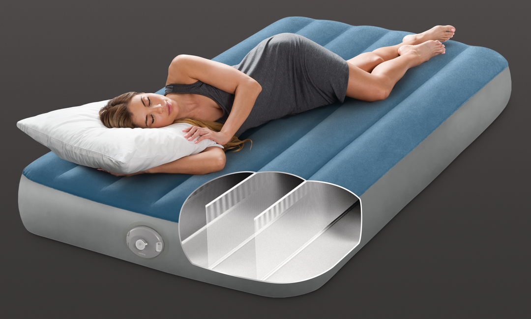 Intex Twin Prestige Downy надувне ліжко із зарядною помпою