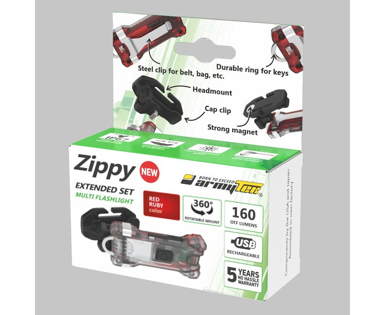 ArmyTek Zippy ES LED набір ліхтарика та брелока, червоний