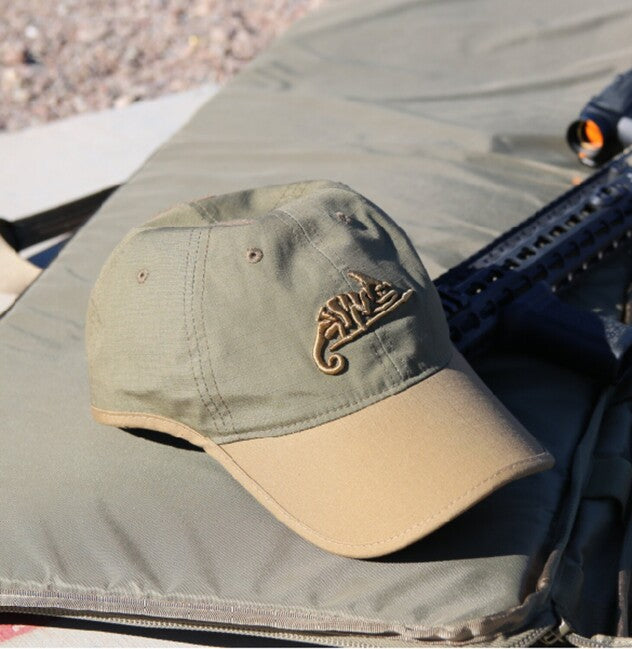Helikon-Tex кепка PolyCotton Ripstop з логотипом, койотовий коричневий / оливково-зелений