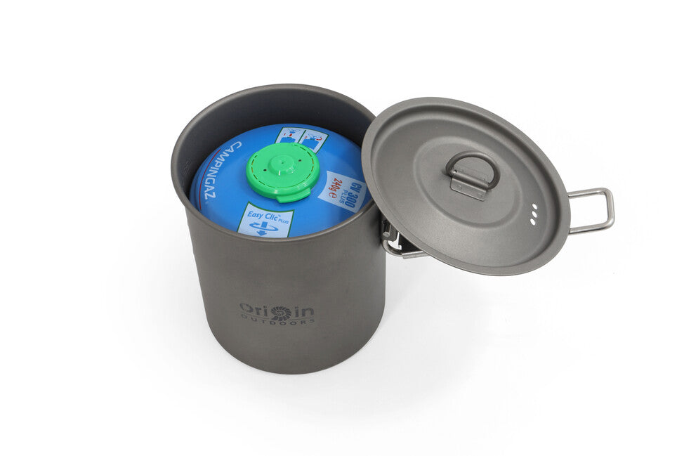 Origin Outdoors Titanium титановий трекінговий горщик/чашка з носиком і складною ручкою Camping Pot, 750 ml
