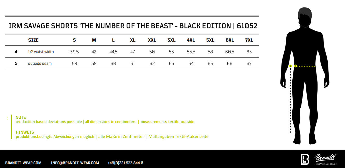 Brandit Iron Maiden The Number of The Beast краткі шорти Savage black edition, чорні