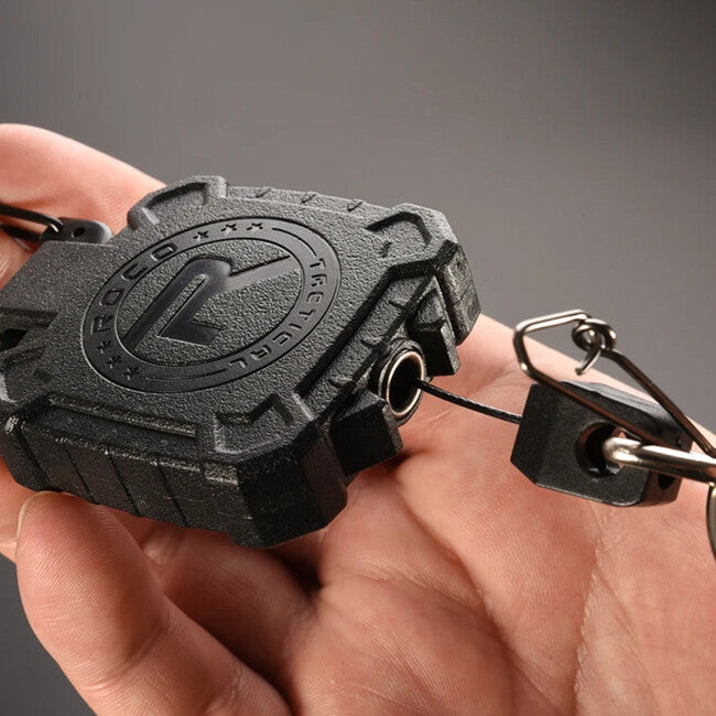 Leguon Keyhex карабін зі стальним тросом на ключі, чорний