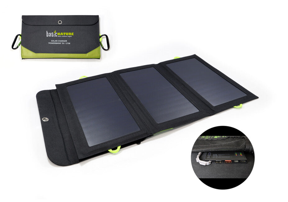 BasicNature сонячна зарядка Powerbank 5V / 21W