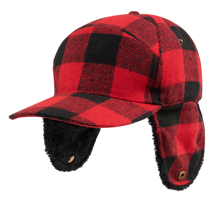 Brandit Lumberjack зимова шапка, червоно-чорна