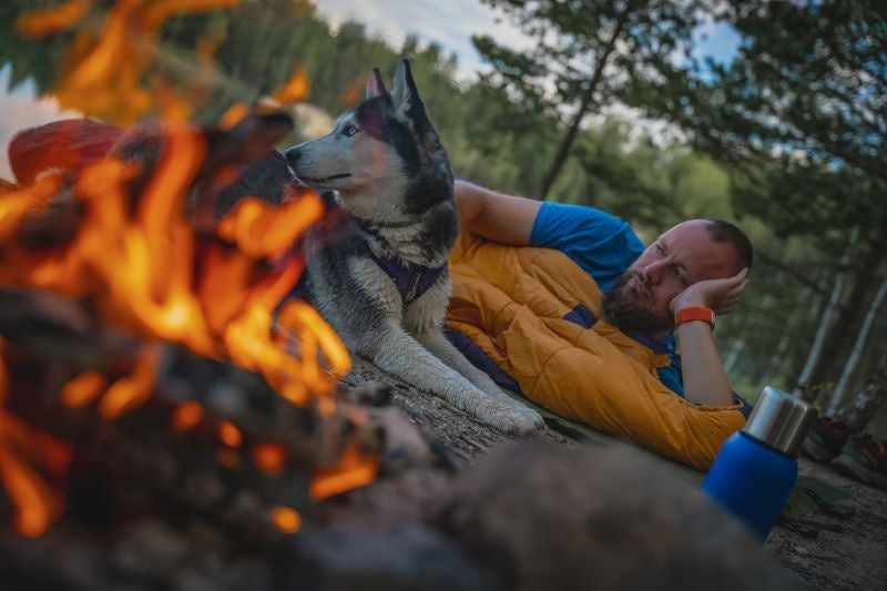 HUSKY Enjoy Long спальний мішок, темно-синьо-помаранчевий