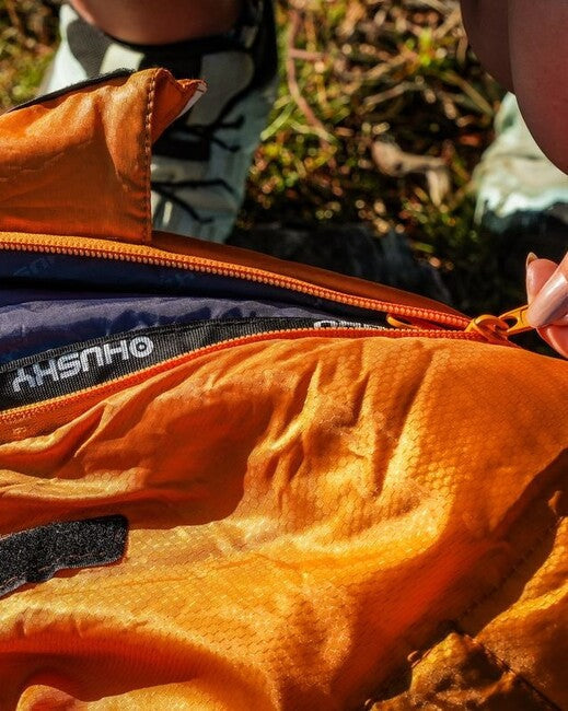 HUSKY синтетичний триссезонний подовжений спальний мішок, гірчичний, -10