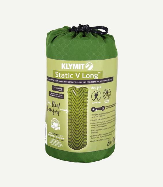 Klymit Static V Long килимок, зелений