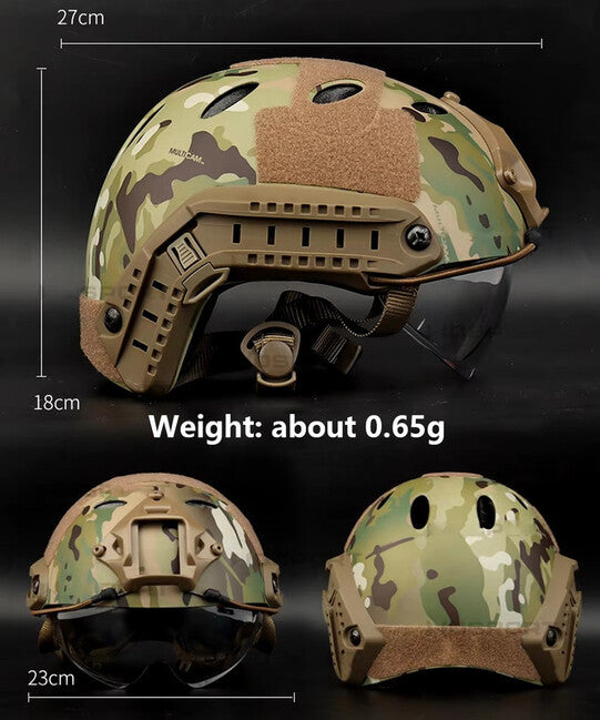 DRAGOWA Tactical Fast PJ тактичний шолом з окулярами Bolt, AT (без сертифікації)