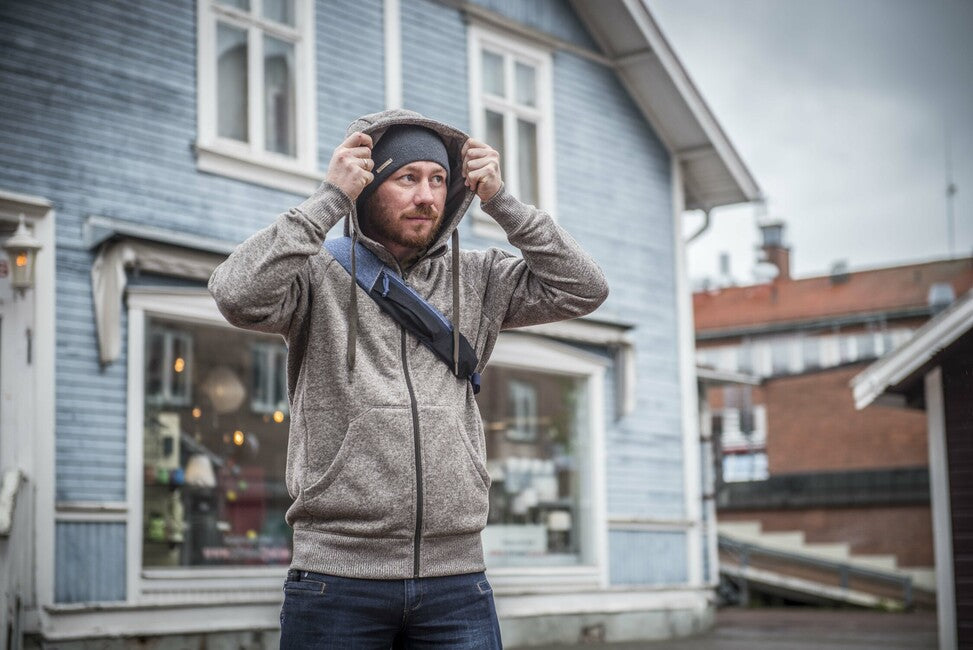 Helikon-Tex Covert тактична толстовка з капюшоном (FullZip), меланж синій