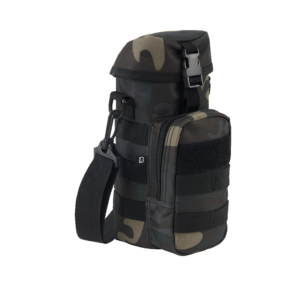 Brandit Molle II obal na fľašu s kapsičkou, darkcamo