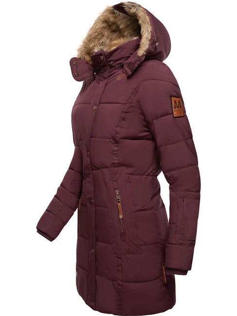 Marikoo LIEBLINGS JACKE зимова куртка жіноча з капюшоном, винна