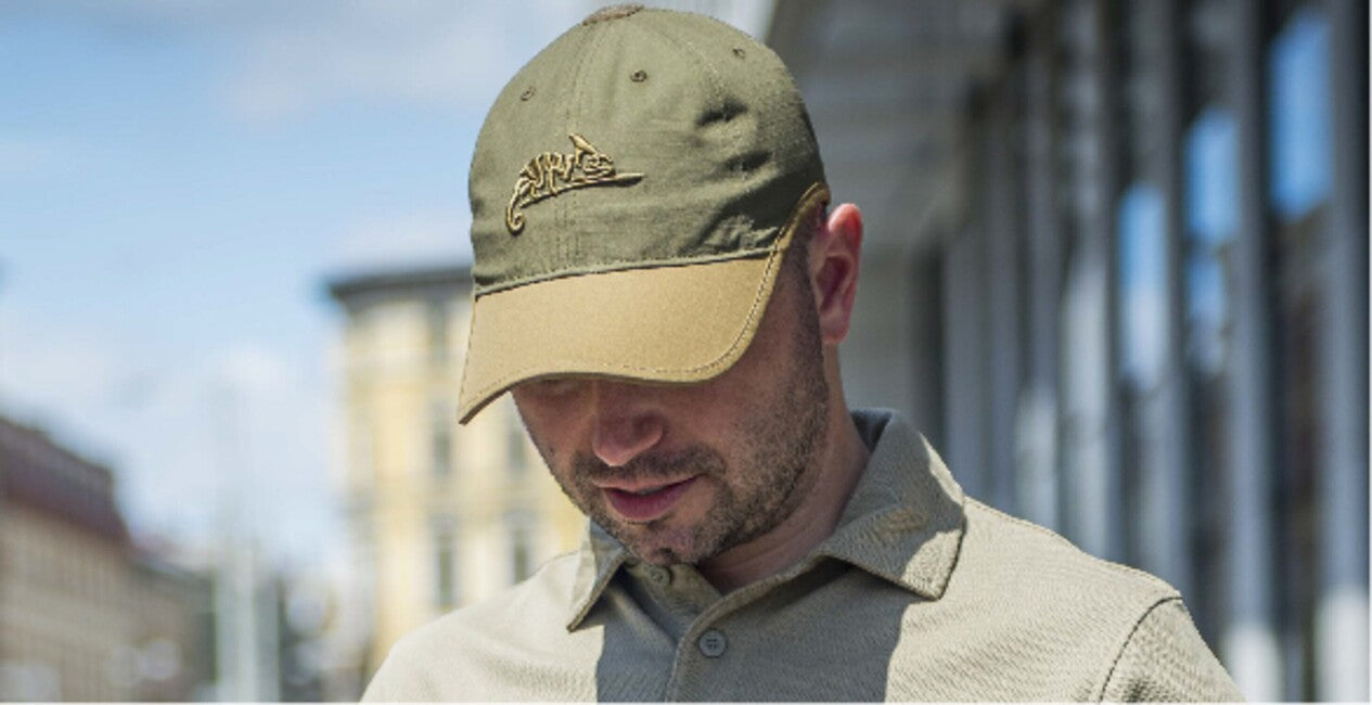 Helikon-Tex кепка PolyCotton Ripstop з логотипом, койотовий коричневий / оливково-зелений