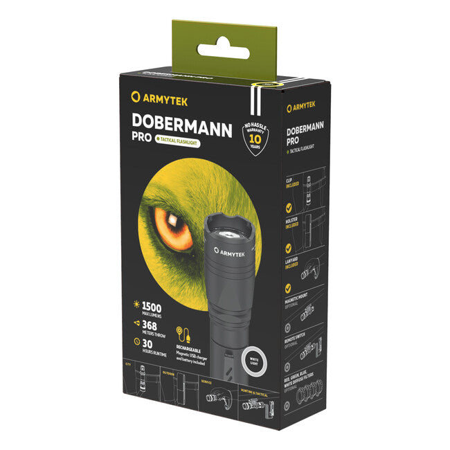ArmyTek Dobermann Pro кишеньковий LED ліхтар, білий, акумуляторне живлення, 1400 лм, 114 г