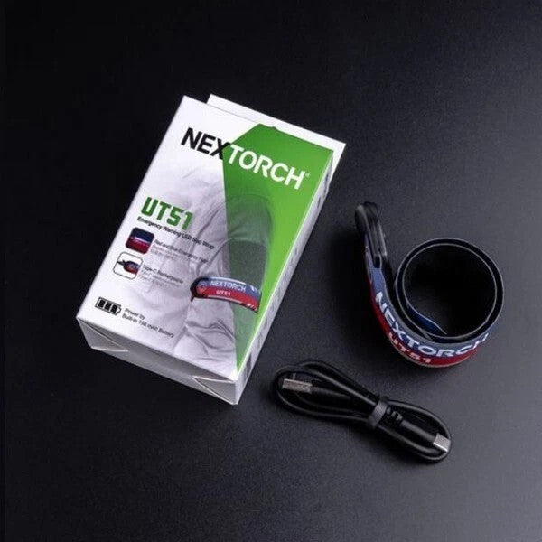 NexTorch® UT51 L мигаюча безпекова стрічка, червоно-синя