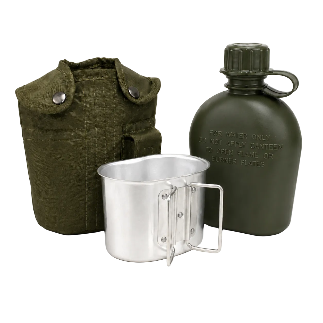 Dragowa Tactical poľná fľaša s ALU miskou 1L, zelená