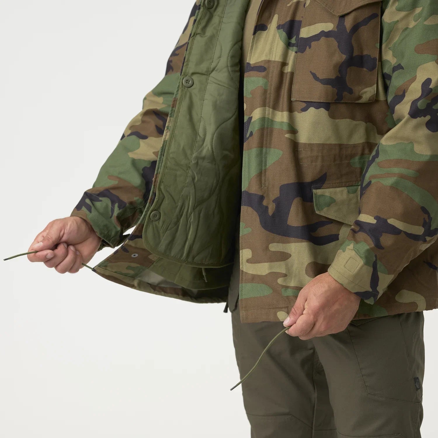 Helikon-Tex M65 bunda NyCo Sateen, olivovo zelená – detail 4