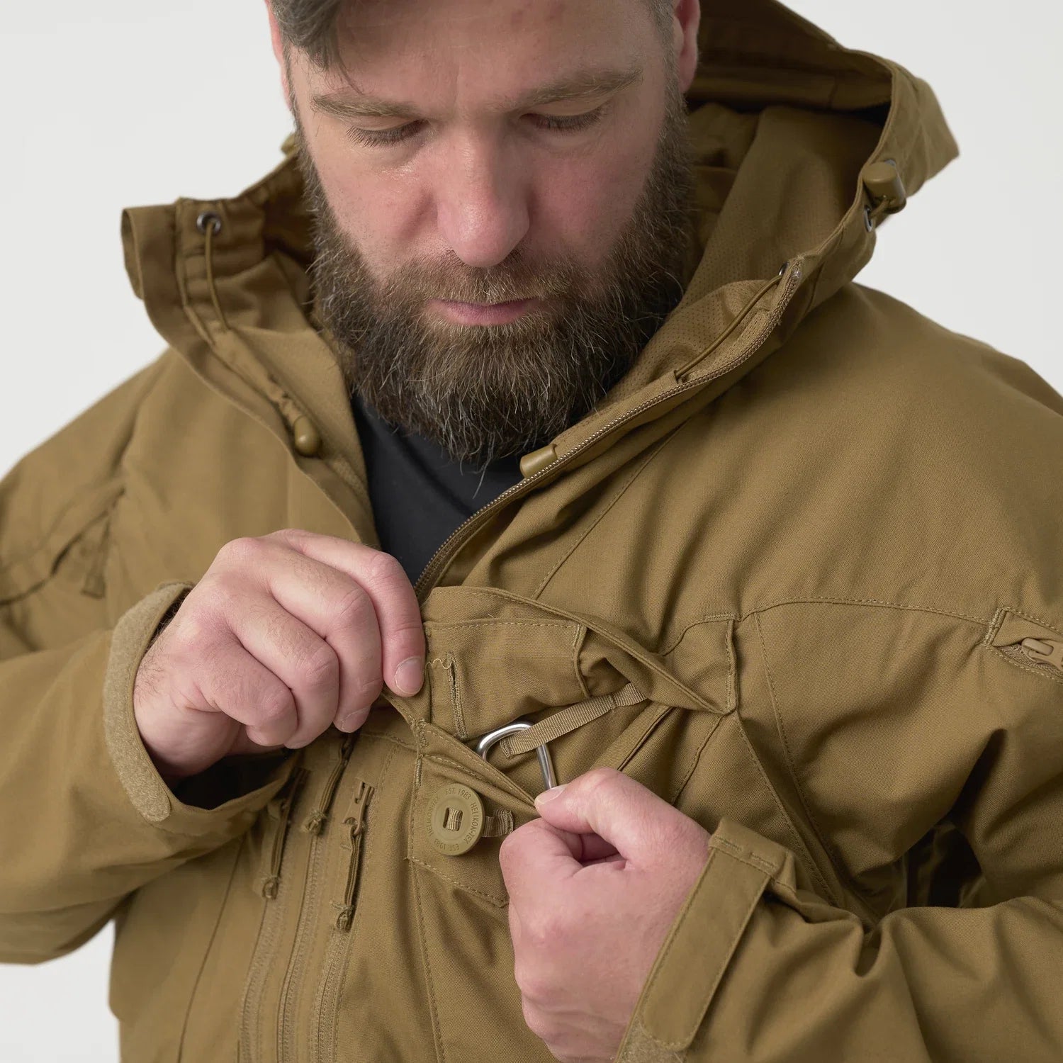 Helikon-Tex PILGRIM Anorak bunda, zemitá hnedá / čierna A – detail 4