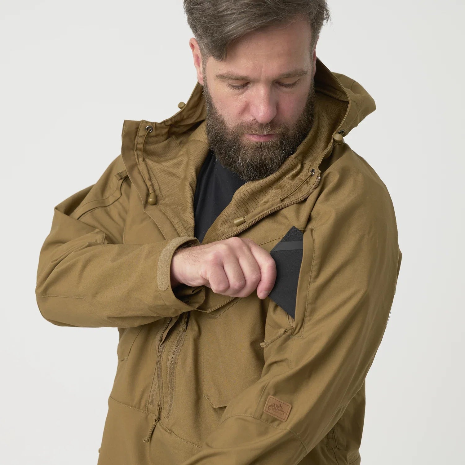 Helikon-Tex PILGRIM Anorak bunda, zemitá hnedá / čierna A – detail 8