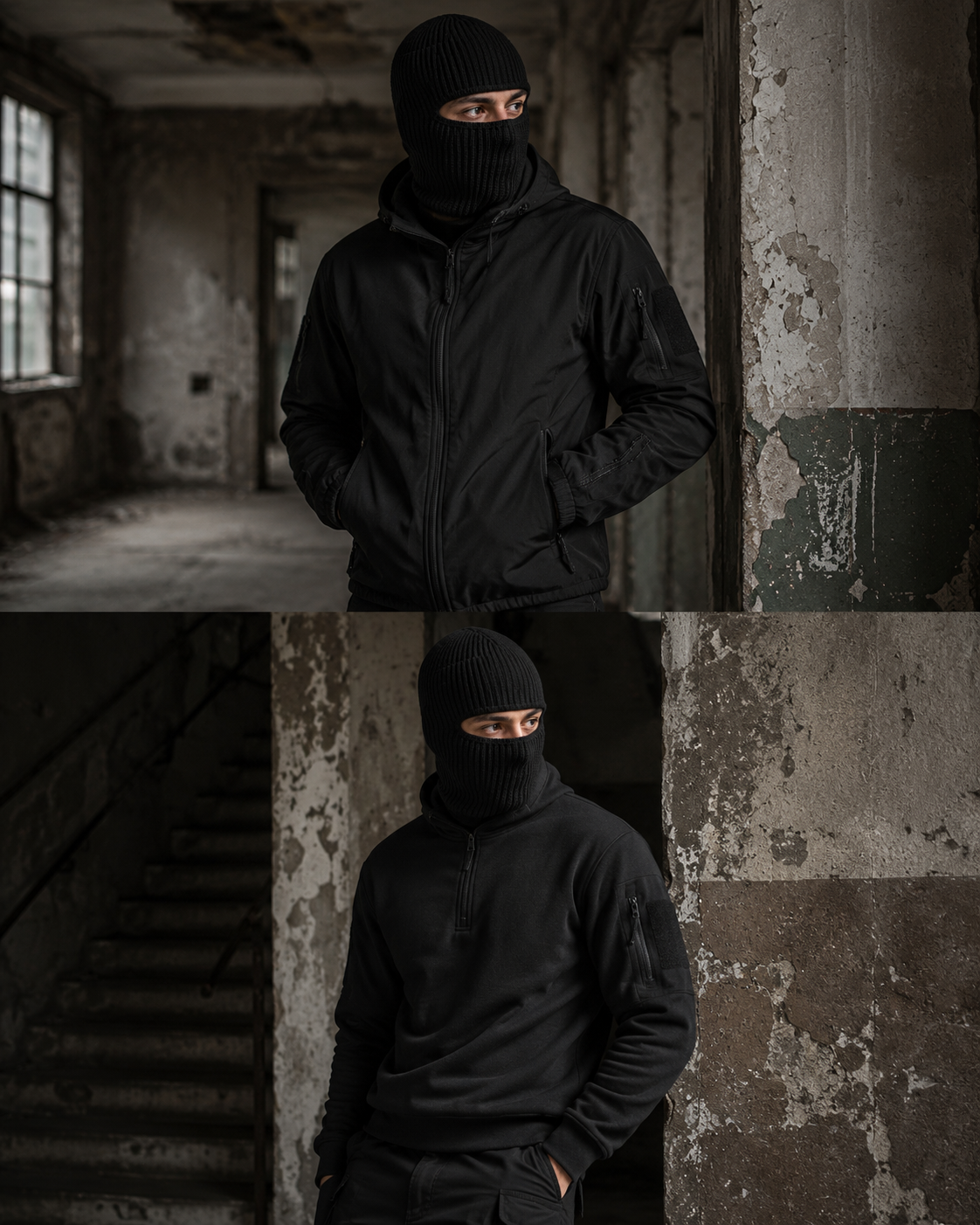 WARAGOD м'яка в'язана балаклава 2 в 1, армійський зелений