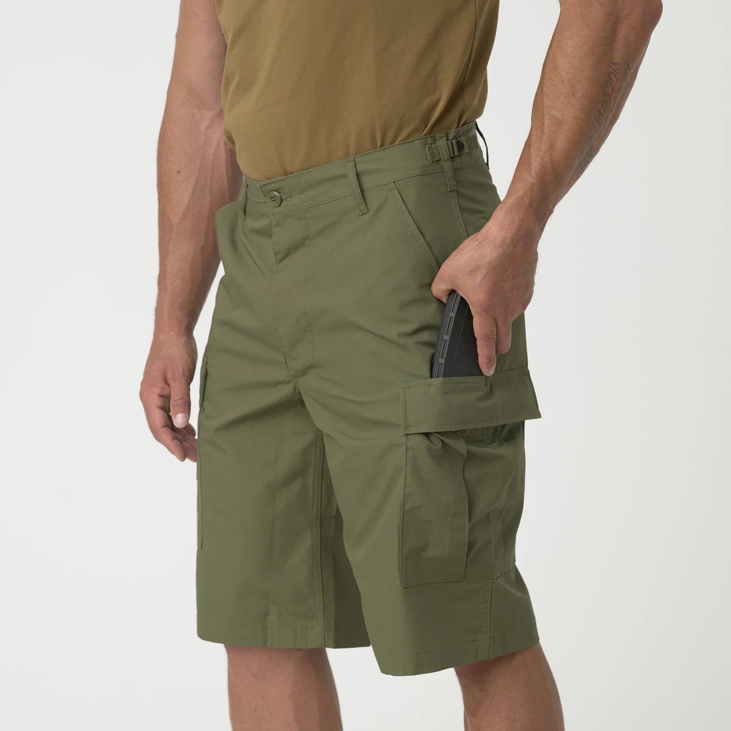 Helikon-Tex BDU krátke nohavice bavlnené ripstop, béžové – detail 4