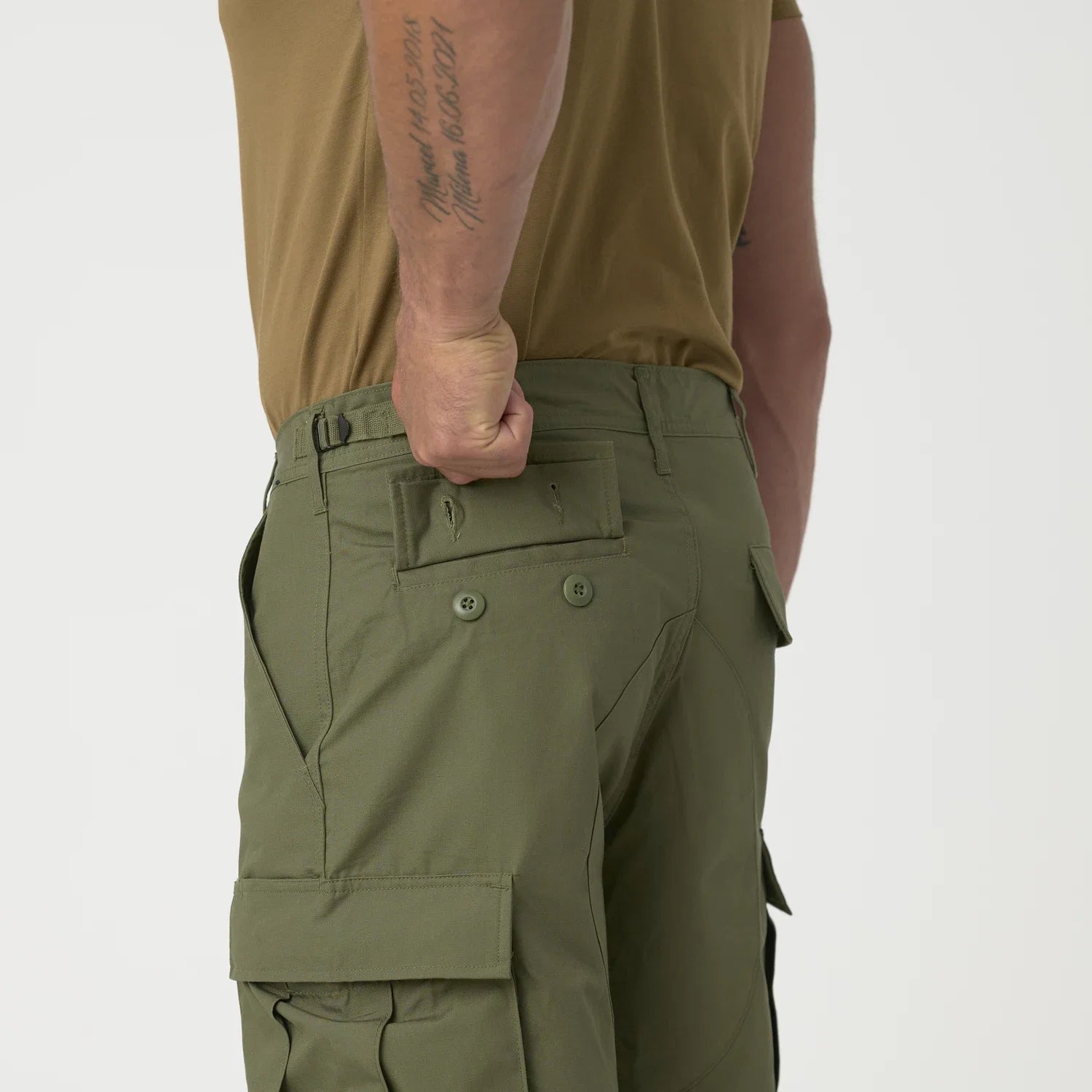 Helikon-Tex BDU krátke nohavice PolyCotton Ripstop, olivovo zelené – detail 5