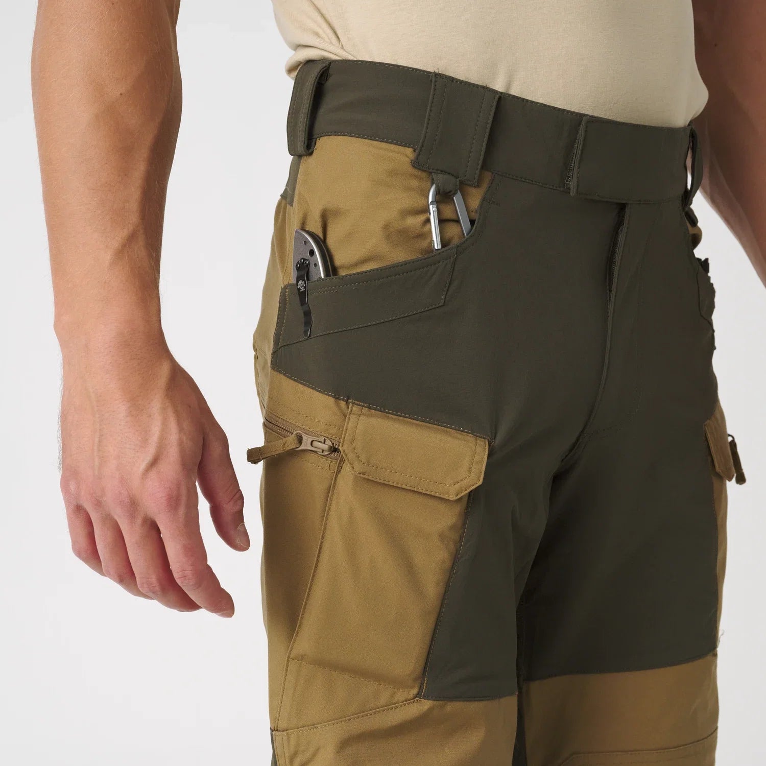 Helikon-Tex HYBRID OUTBACK nohavice Dura Canvas DuraCanvas, Coyote – detail 5