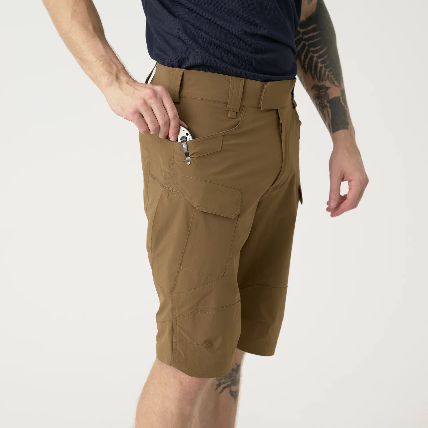 Helikon-Tex OTS 11" šortky VersaStrecth taktické outdoorové Versa Strecth Lite, Mud Brown – detail 6