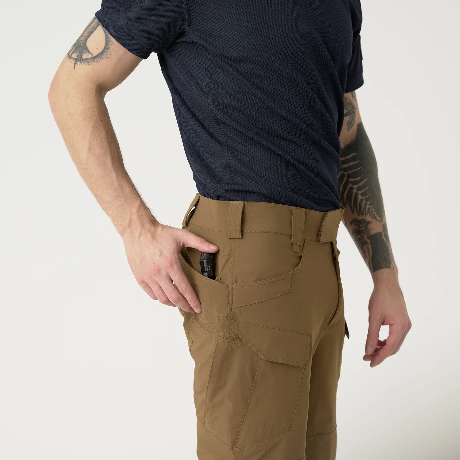 Helikon-Tex OTS 11" šortky VersaStrecth taktické outdoorové Versa Strecth Lite, Mud Brown – detail 7