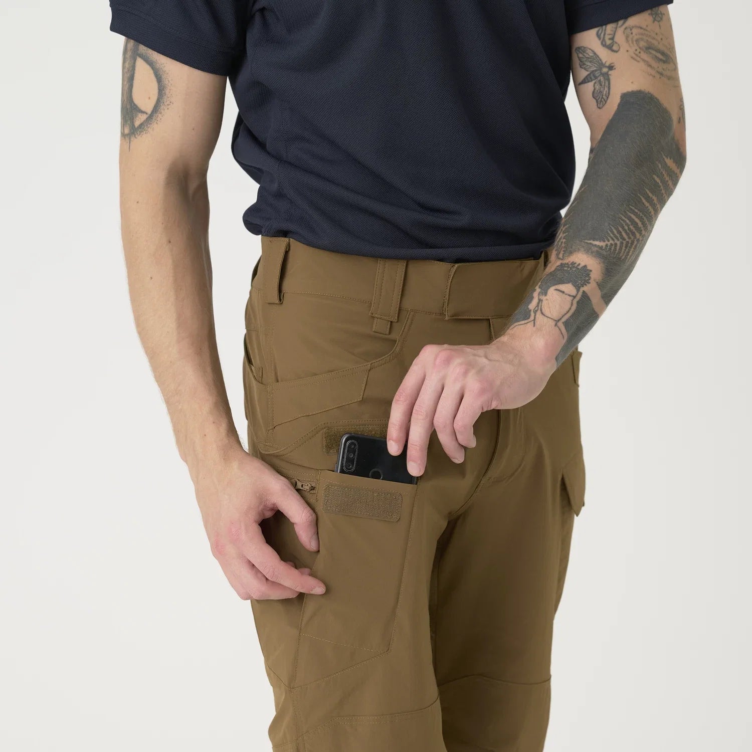 Helikon-Tex OTS 11" šortky VersaStrecth taktické outdoorové Versa Strecth Lite, Mud Brown – detail 11