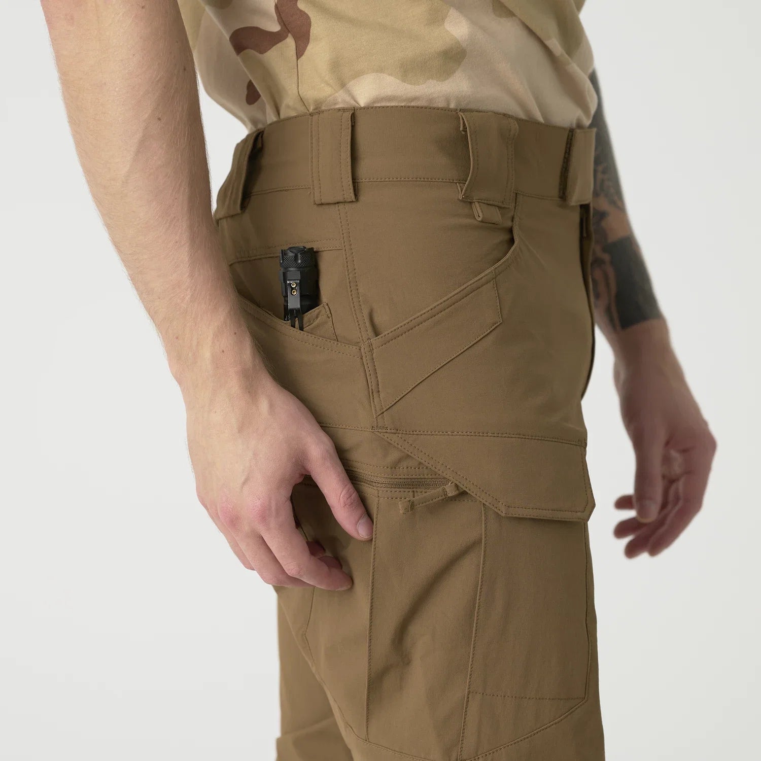 Helikon-Tex OTP nohavice VersaStretch taktické outdoorové Versa Stretch, Earth Brown – detail 11