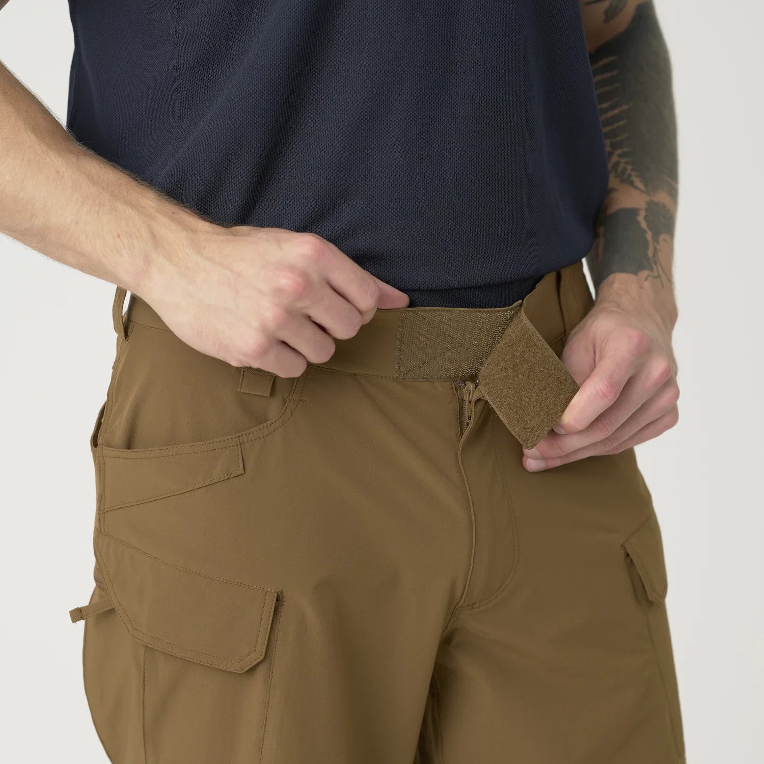 Helikon-Tex OTS 8.5" šortky VersaStretch taktické outdoorové Versa Stretch Lite, Mud Brown – detail 9