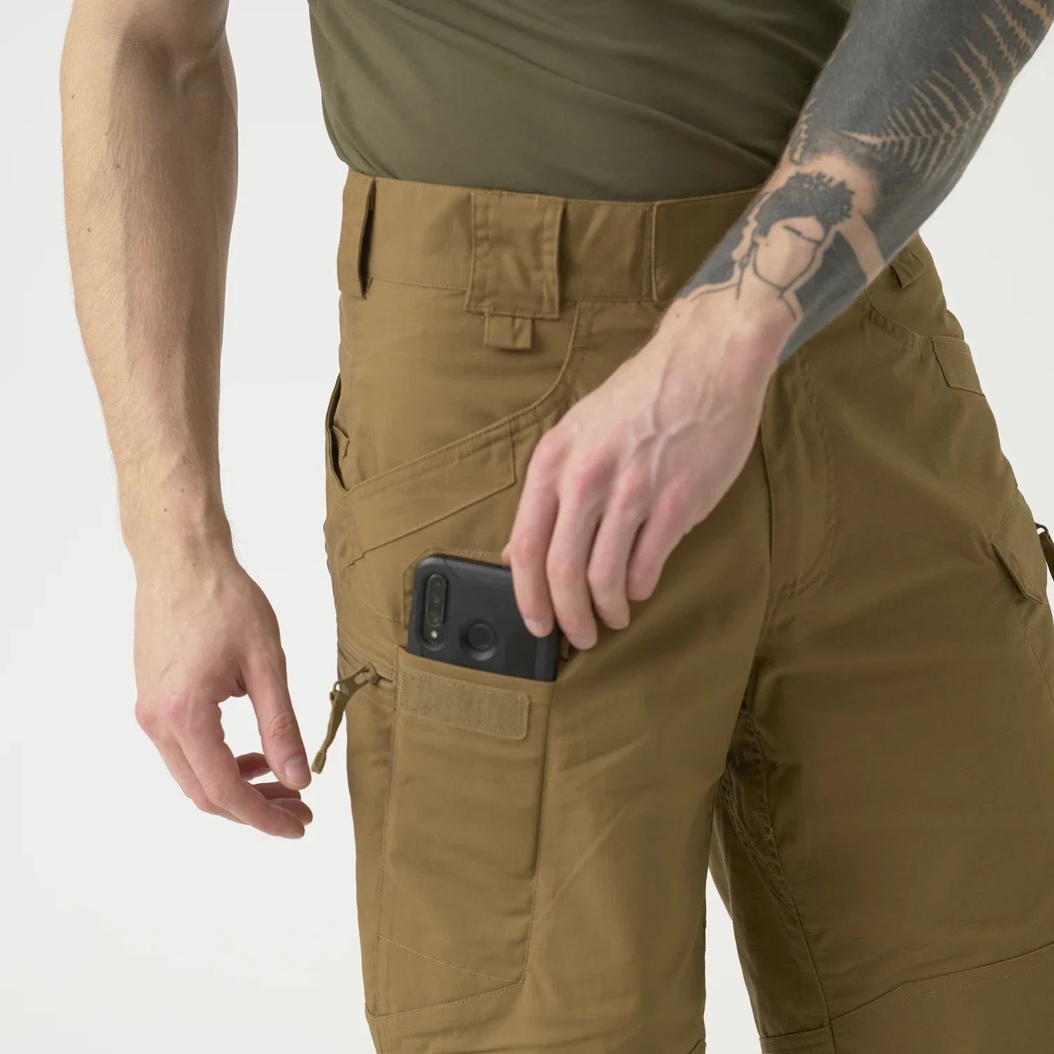 Helikon-Tex UTS nohavice taktické 11'' PolyCotton Ripstop krátke, Ash Grey – detail 3